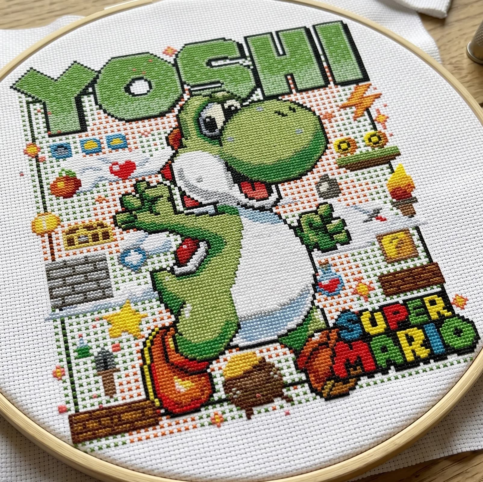 Yoshi, Toys, games, Heroes embroidery chart, modern cross stitch, PDF, instant download, MARIO-SET-1