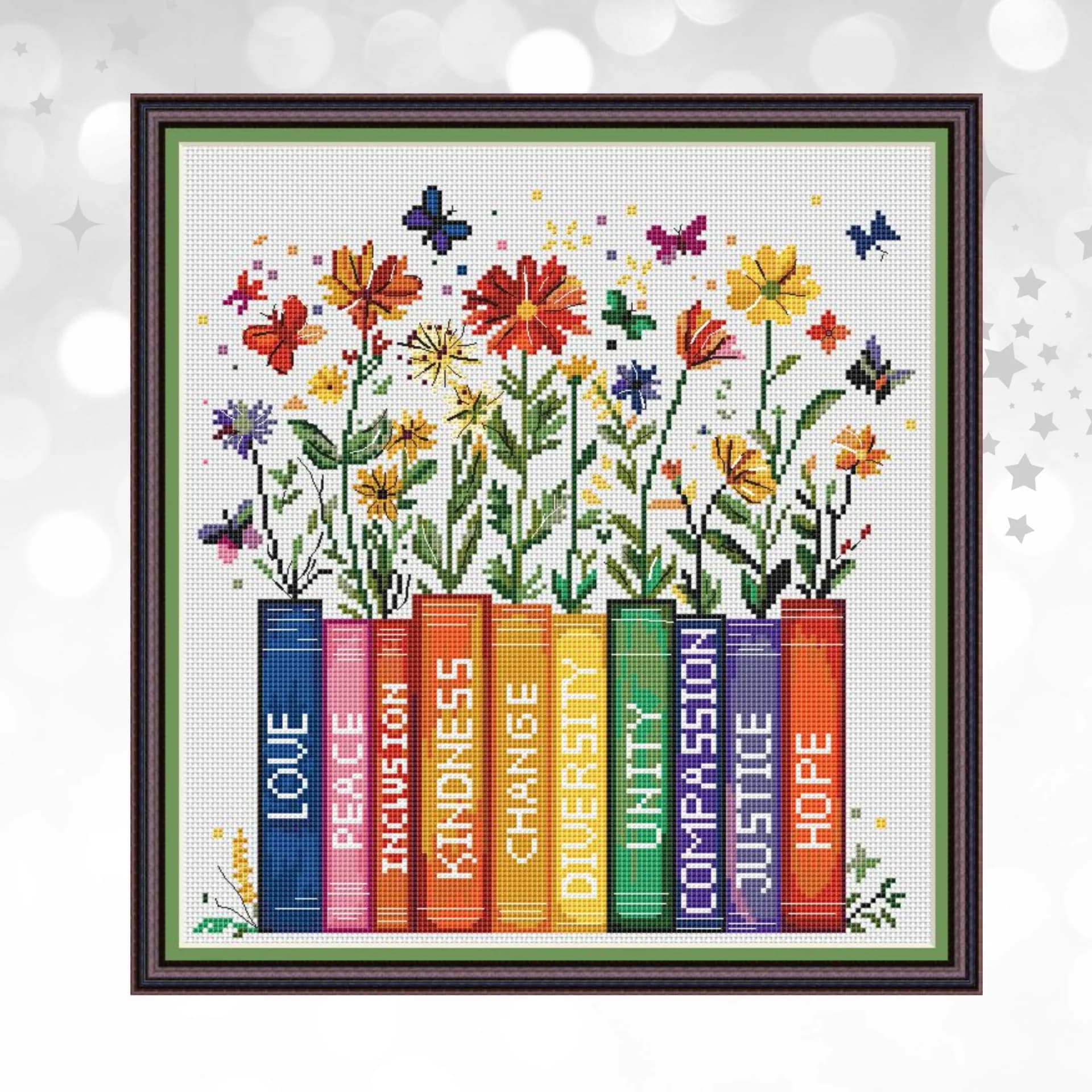 Wild Flowers book, Quirky garden, Cross Stitch Patterns, Nature cross stitch pattern, modern cross stitch, PDF, instant download, FLR88