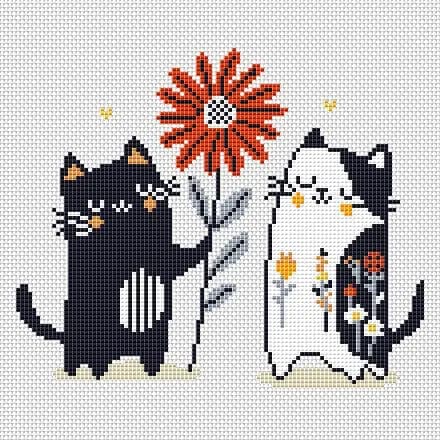 FREE, Minimal CAT, cross stitch pattern, modern cross stitch, PDF, instant download, FREE18-3