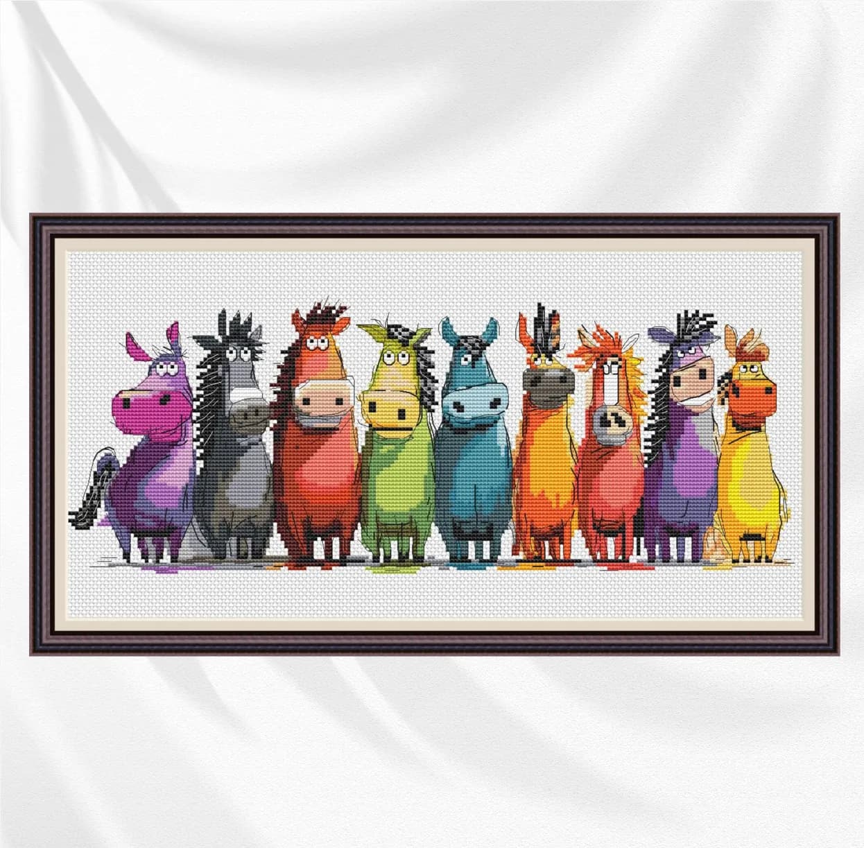 Funny Horse, cross stitch pattern, Bright Modern Nursery Wall Art Chart, , modern cross stitch, PDF, instant download, ANM91-1