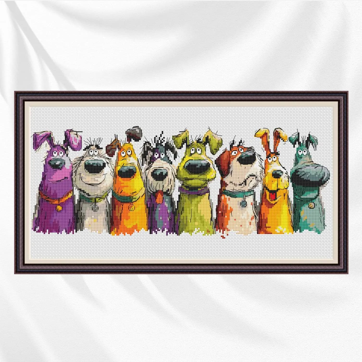 Funny dogs, cross stitch pattern, Bright Modern Nursery Wall Art Chart, , modern cross stitch, PDF, instant download, ANM90-1