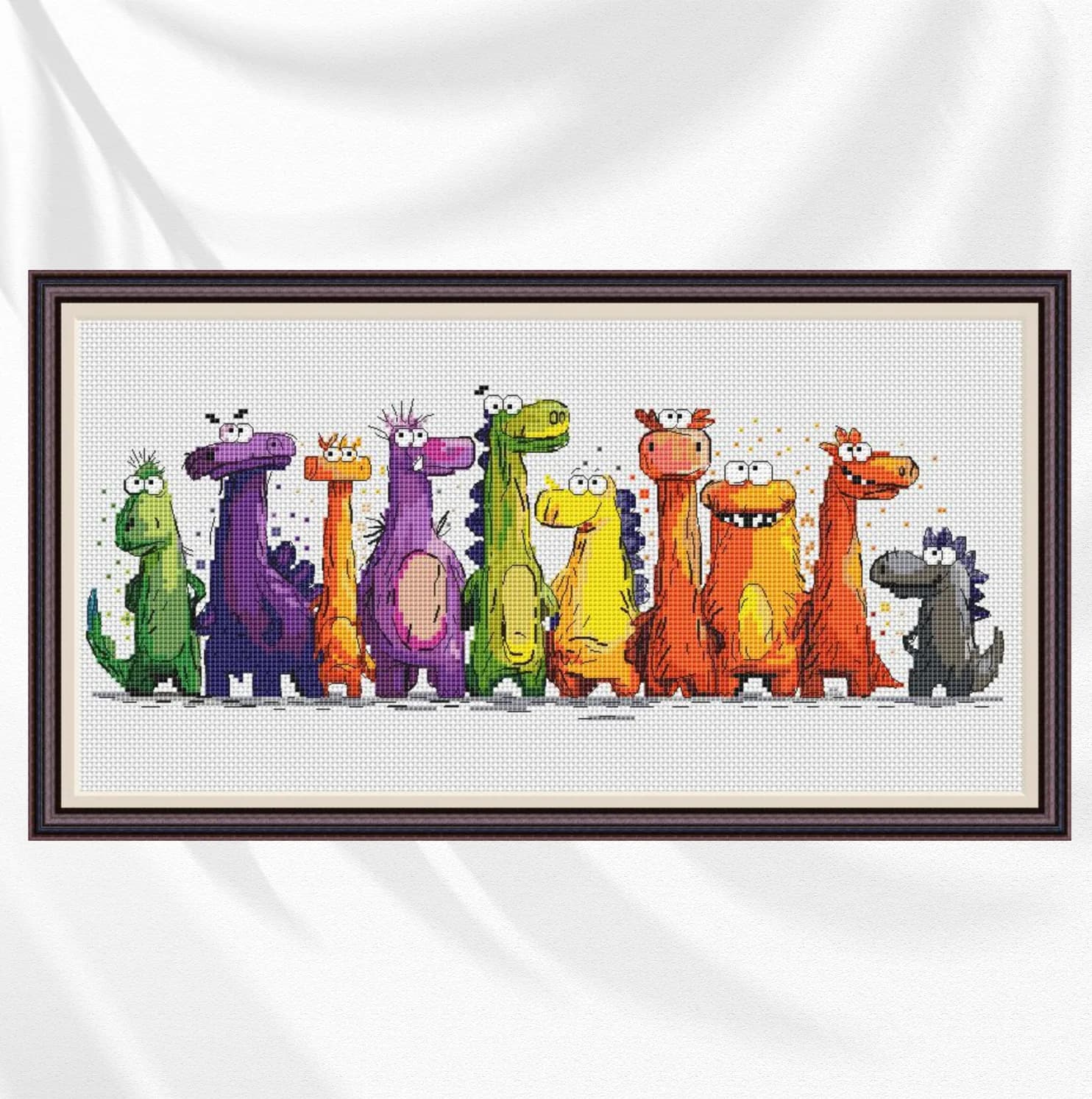 Funny dino, cross stitch pattern, Bright Modern Nursery Wall Art Chart, , modern cross stitch, PDF, instant download, ANM91-2