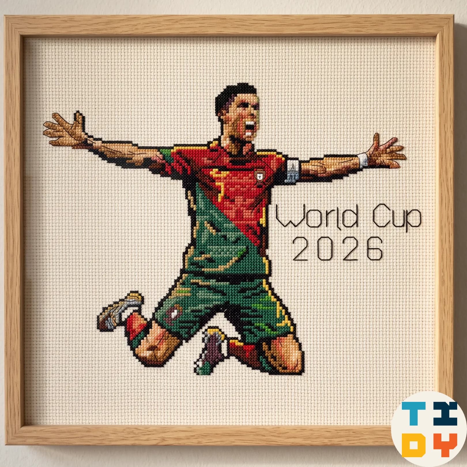 World cup 2026, Cross Stitch Pattern, That is Cristiano Ronaldo , Jobs-Hobbies-Sports, PDF, instant download, WORLDCUP02-3