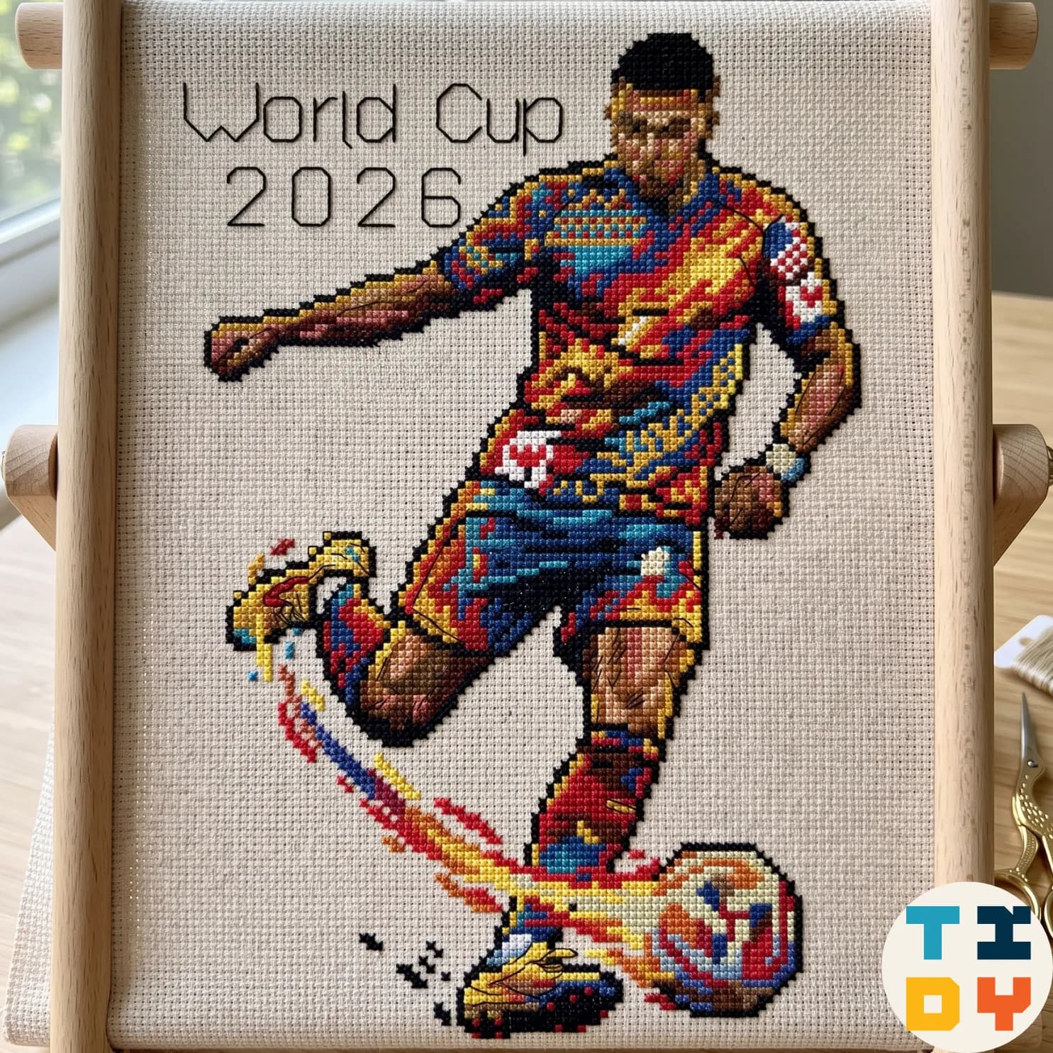 World cup 2026, Cross Stitch Pattern, Kylian Mbappé , Jobs-Hobbies-Sports, PDF, instant download, WORLDCUP01-1