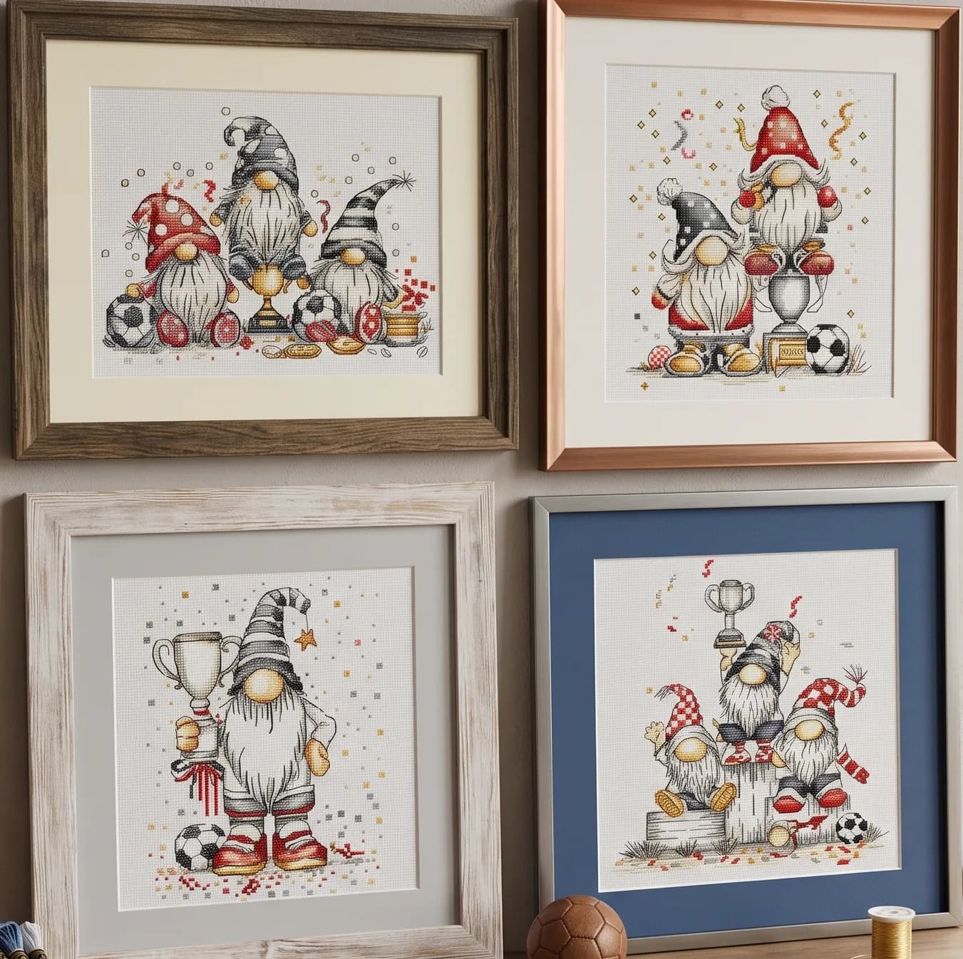 World cup, Cross Stitch Pattern, gnome , Jobs-Hobbies-Sports, PDF, instant download, WORLDCUP04
