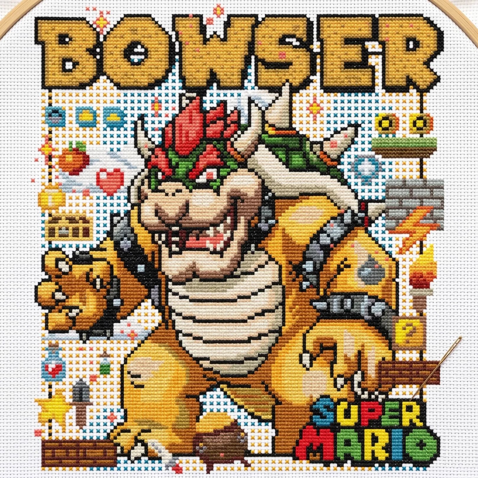 Bowser, Toys, games, Heroes embroidery chart, modern cross stitch, PDF, instant download, MARIO-SET-2