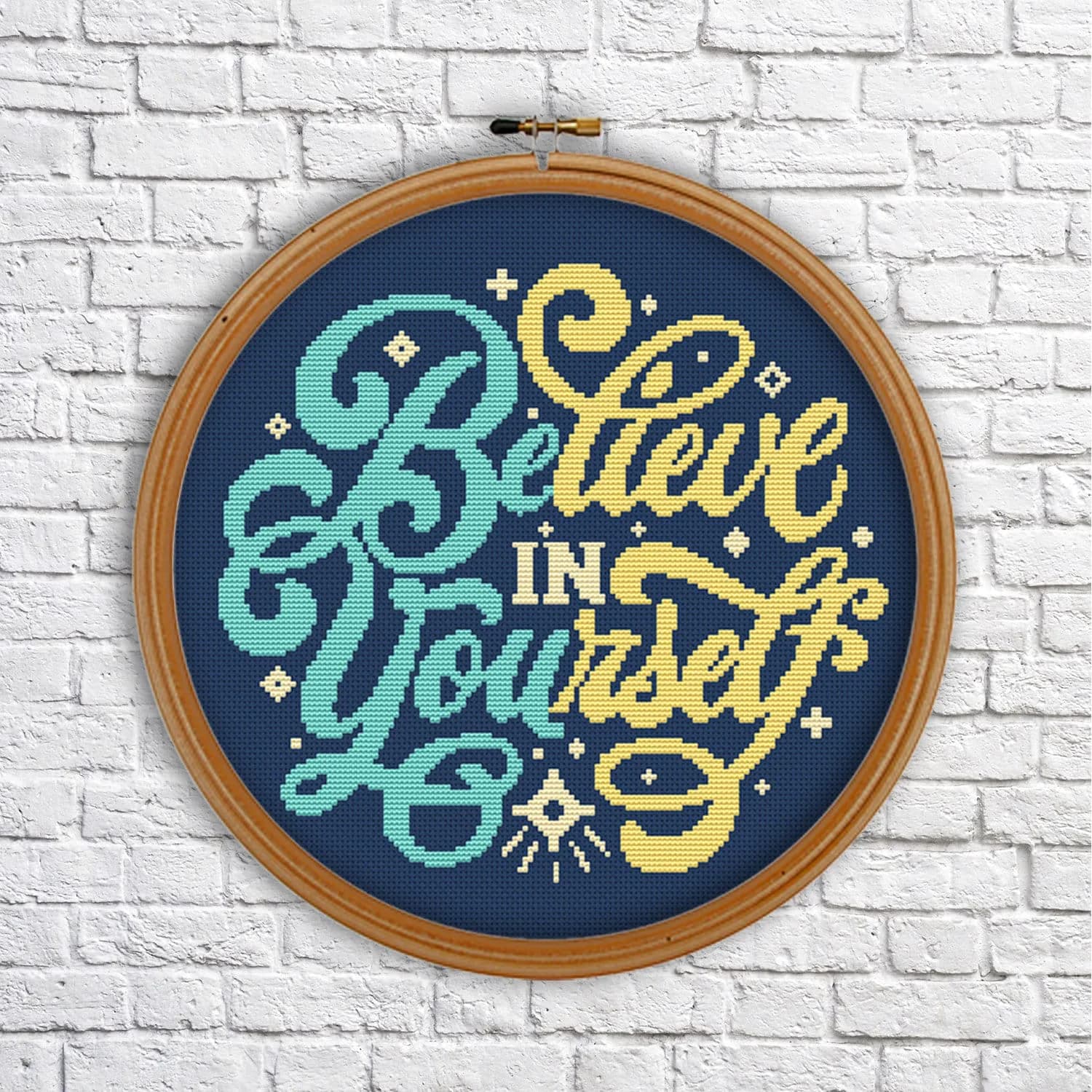 Believe in your self, Proverb & citation, modern cross stitch, PDF, instant download, PRV03