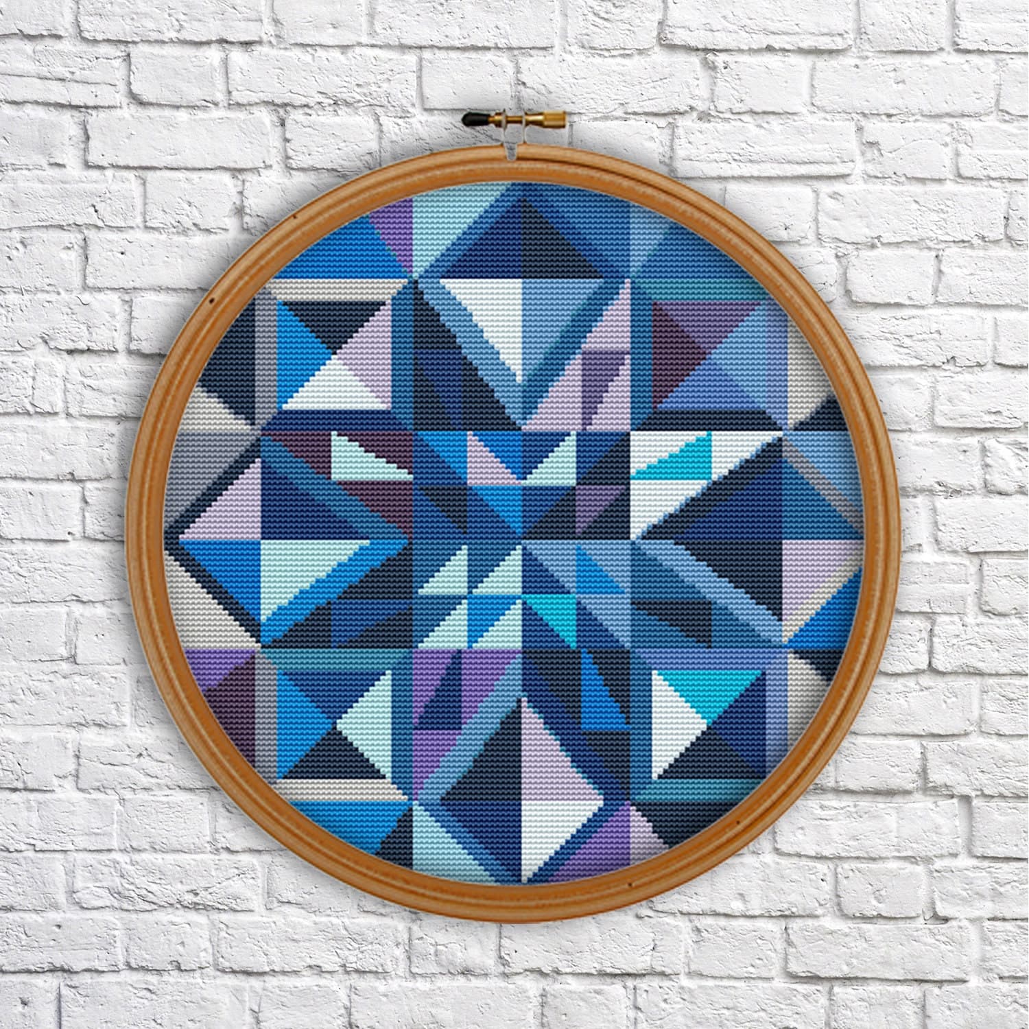 Blue Diamant, cross stitch pattern, Geometric design, modern cross stitch, PDF, instant download, Geo37
