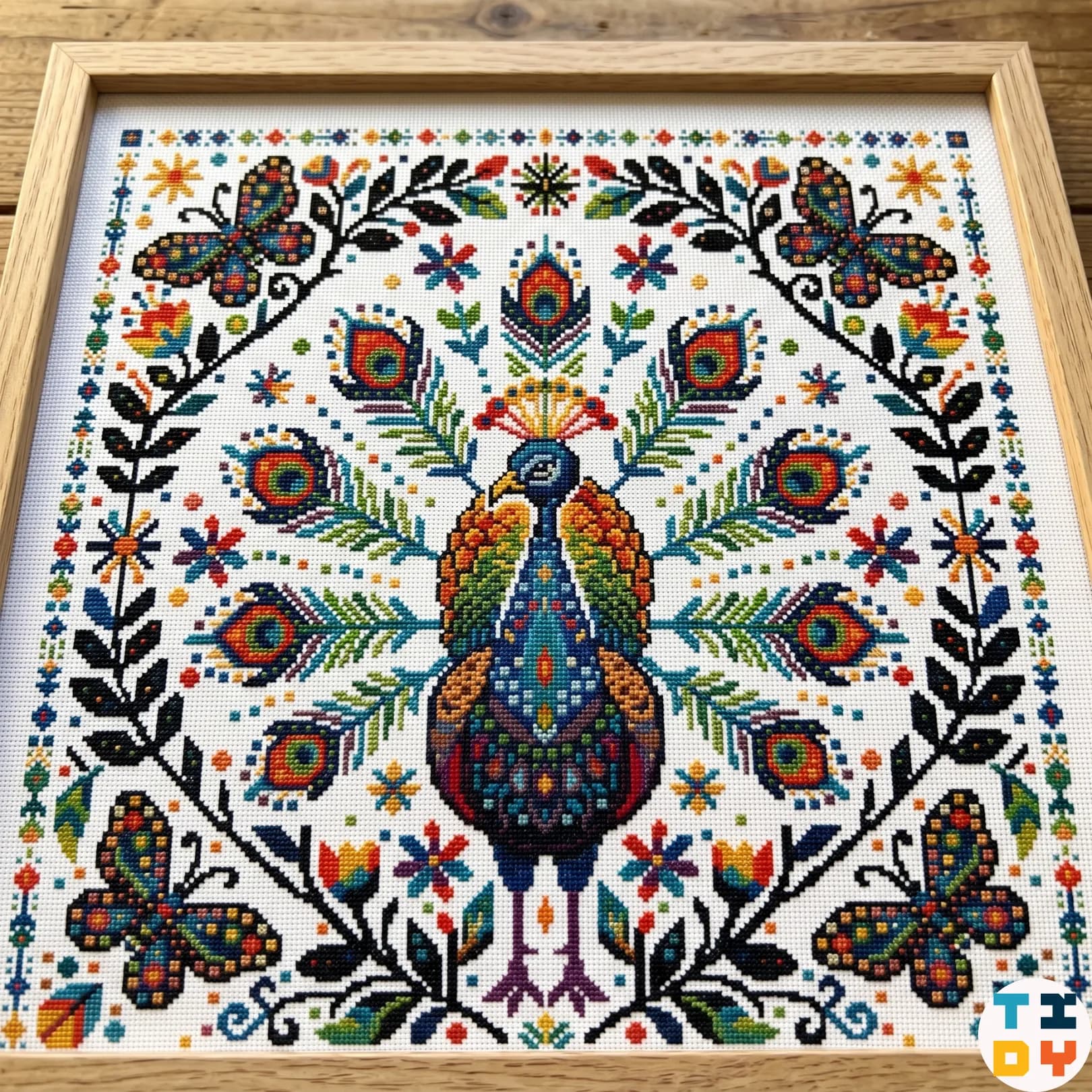 Peacock mandala , cross stitch pattern, Flowers, modern cross stitch, PDF, instant download, BIRD47