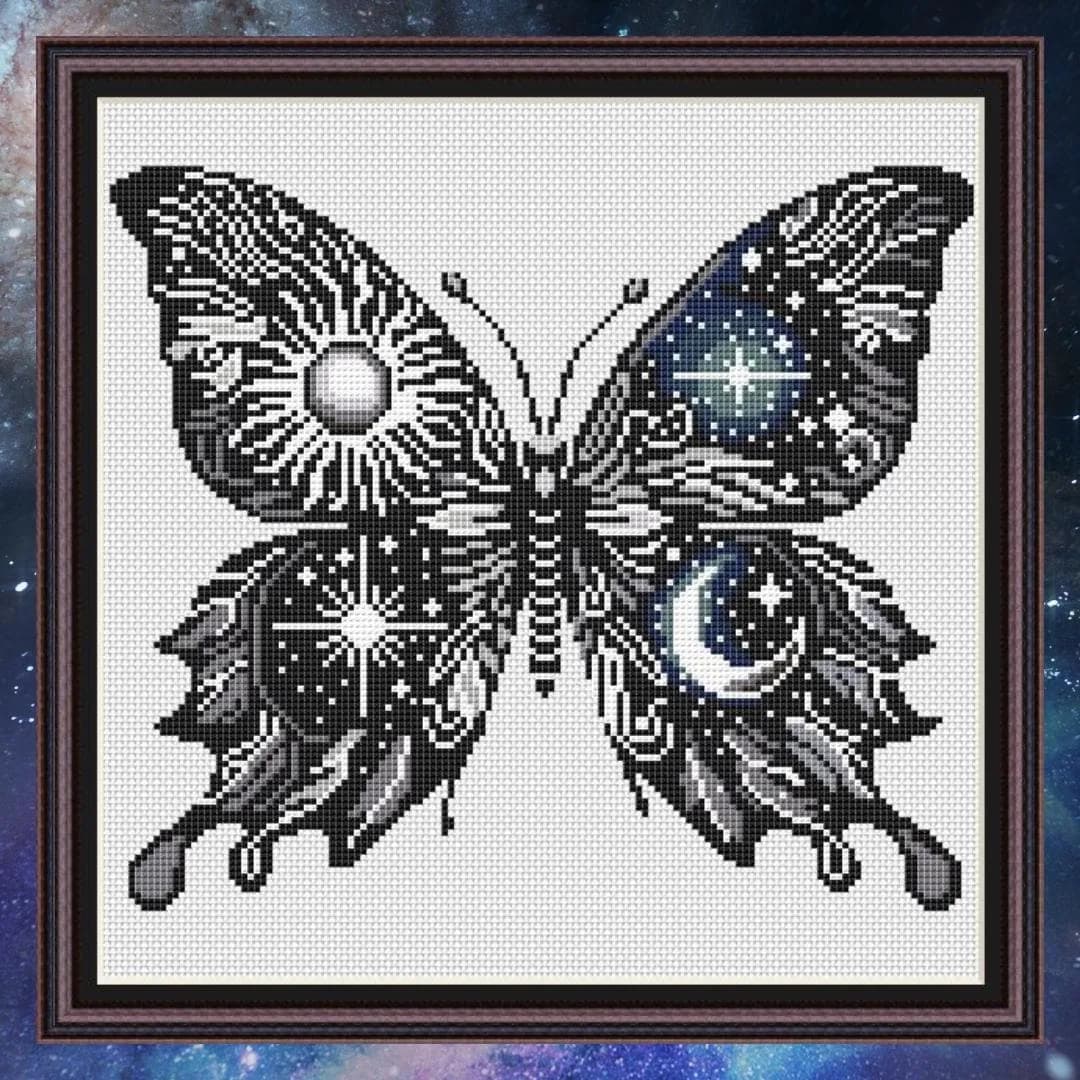 Cosmic Wings, cross stitch pattern, Animal, modern cross stitch, PDF, instant download, BT14-1