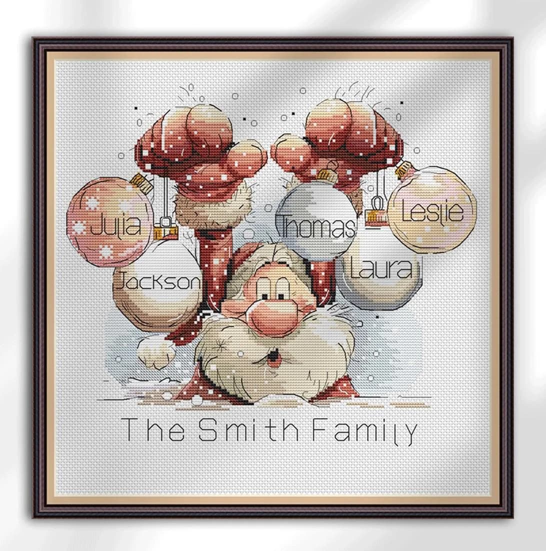 Custom Christmas family names, Cross Stitch Pattern, Gift, Christmas Decoration, Holidays, PDF, instant download, CRM104