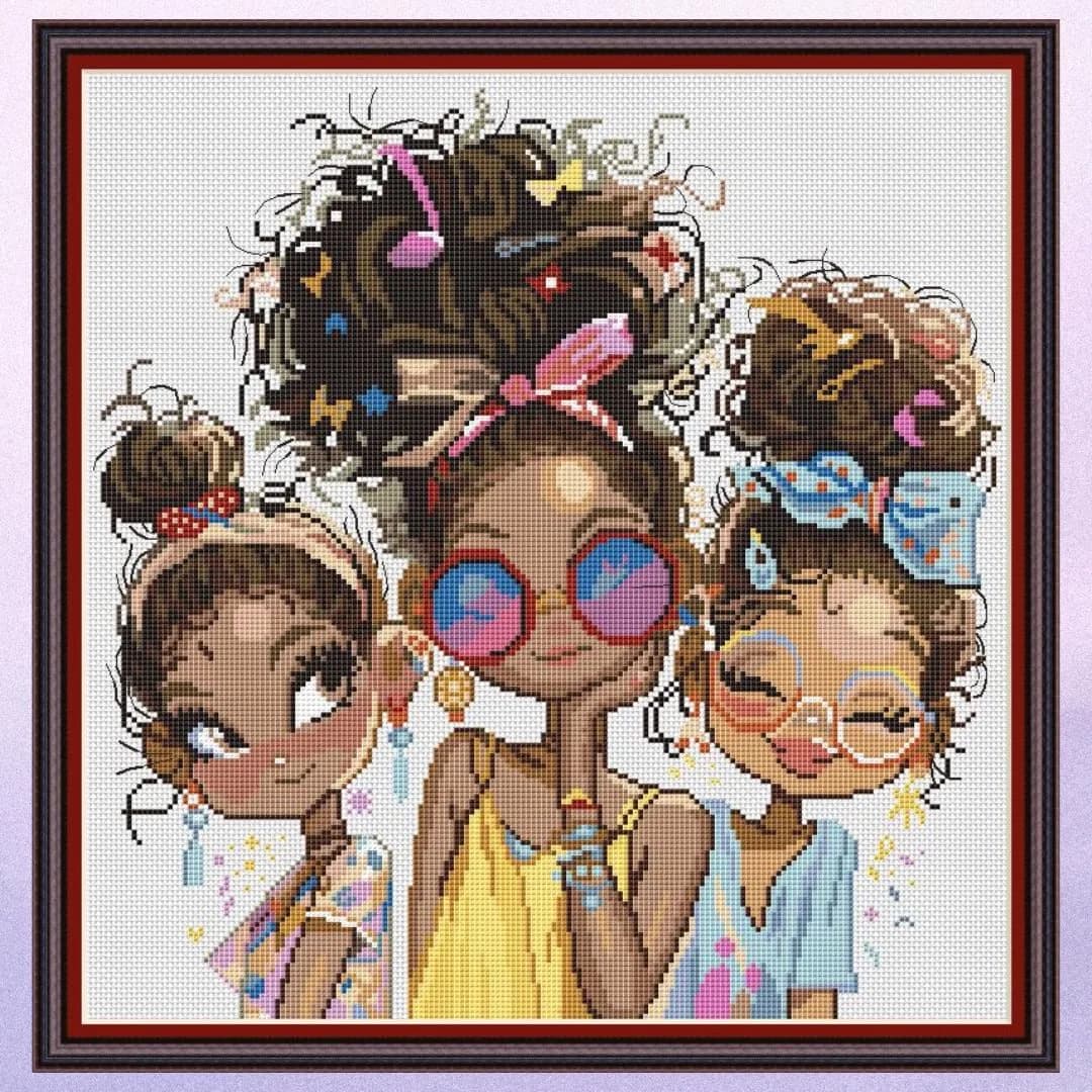 Fashion girls, Cross Stitch Pattern, Quirky collection, Jobs-Hobbies-Sports, Holidays, PDF, instant download, FASHION01