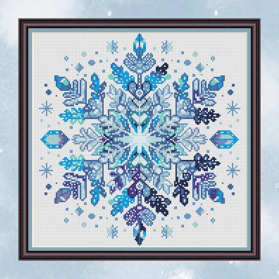 Frozen Mandala, cross stitch pattern, Nature, modern cross stitch, PDF, instant download, MDL120-2