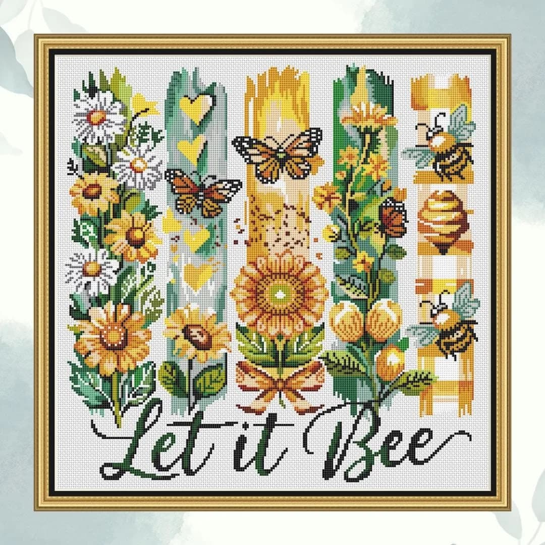 Let it bee, Flowers Cross Stitch Patterns, Nature cross stitch pattern, modern cross stitch, PDF, instant download, FLR65
