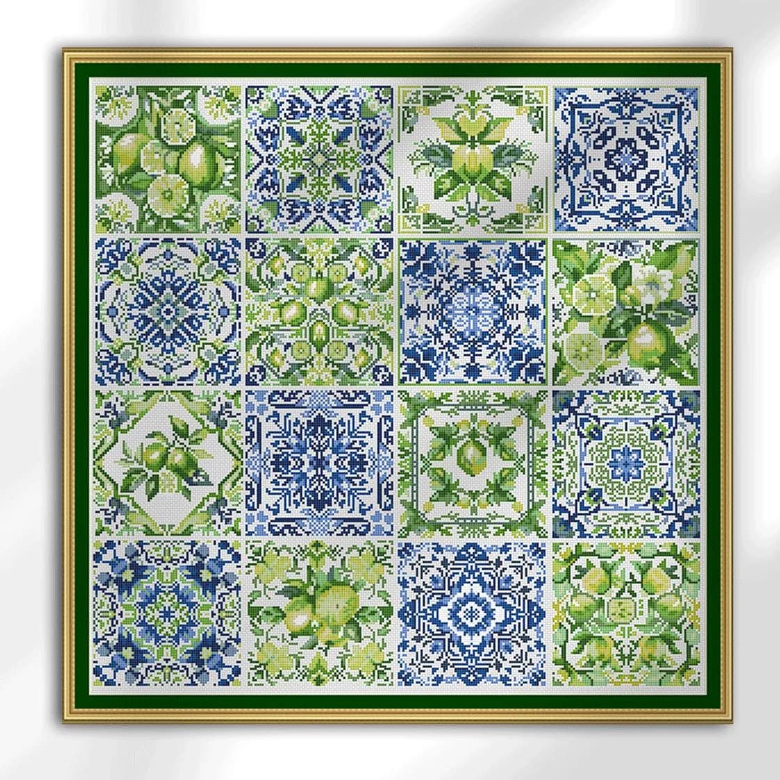 Mediterranean vibes, Mosaic squares, cross stitch pattern, Sampler, modern cross stitch, PDF, instant download, PATCH105