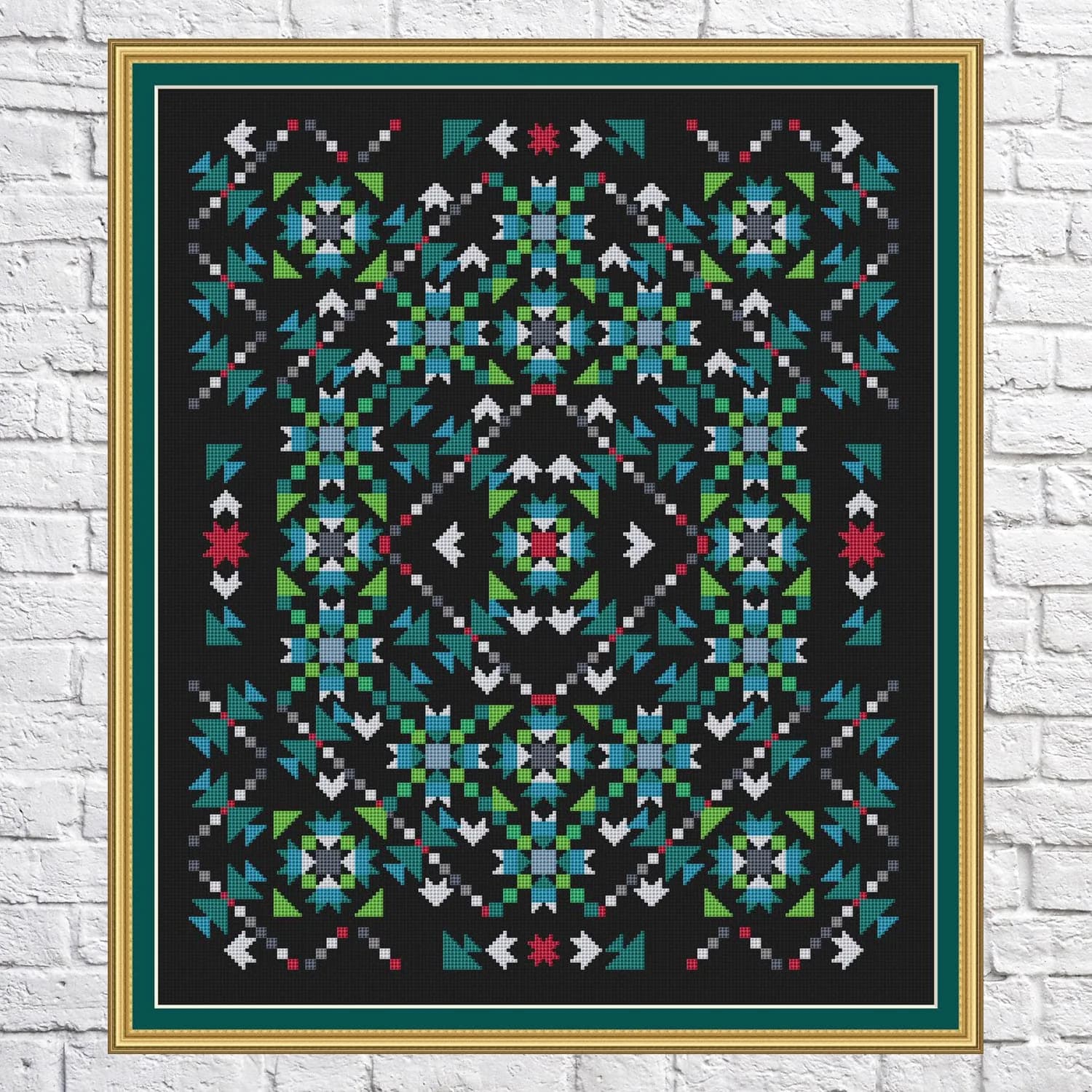 Patchwork, cross stitch pattern, Geometric design, Sampler, rainbow colors, modern cross stitch, PDF, instant download, PATCH60