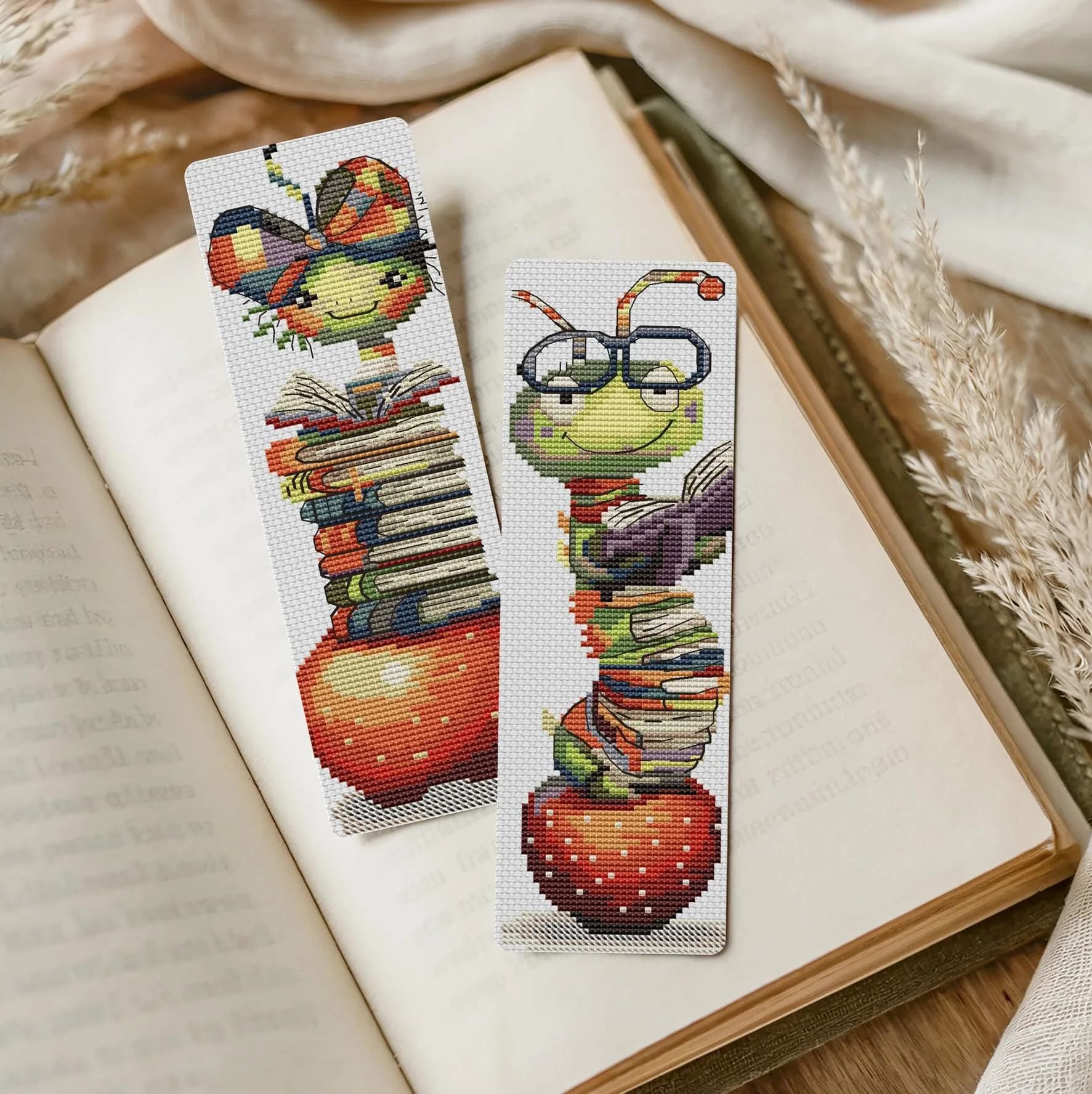 Set of 2 Bookmarks, cross stitch pattern, CAT, modern cross stitch, PDF, instant download, BOOKMARK04