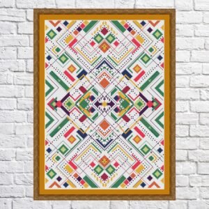 Abstract geometric design cross stitch pattern, Rainbow colors, modern cross stitch, PDF, instant download, Geo115